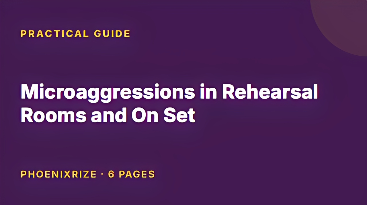 Microaggressions in Rehearsal Rooms and On Set