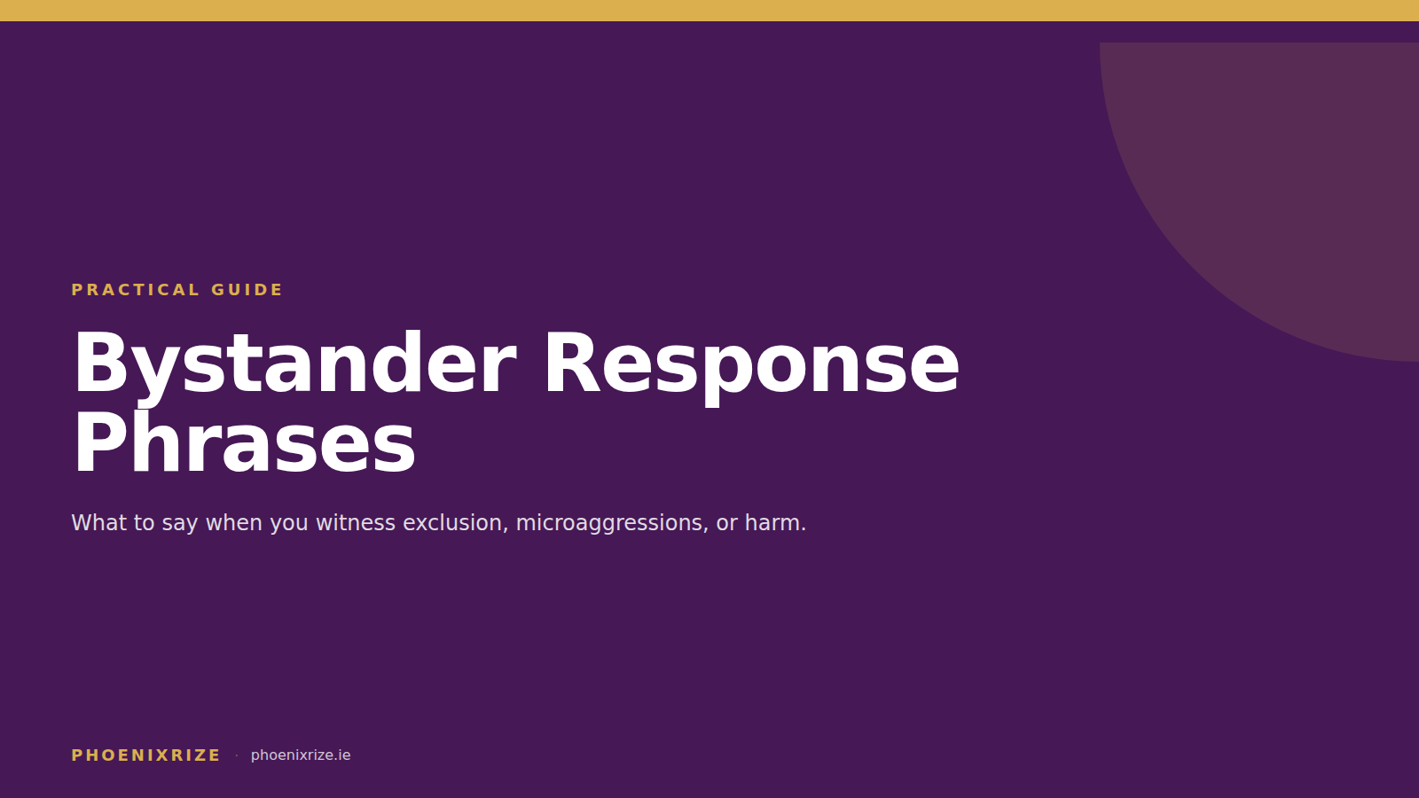 Bystander Response Phrases
