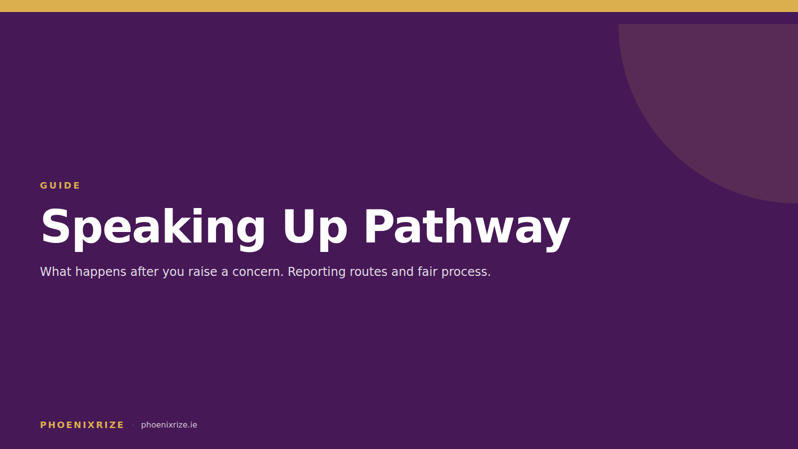 Speaking Up Pathway