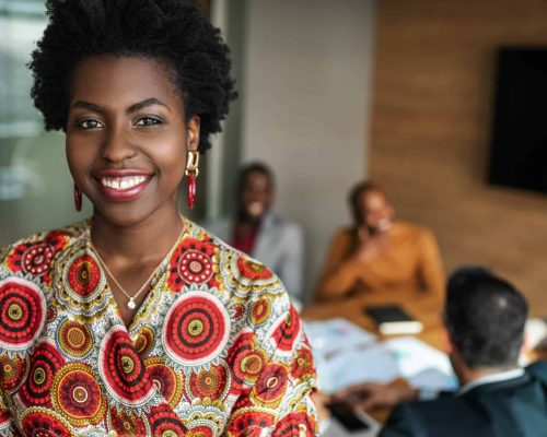 Close,Up,Of,Beautiful,Young,Smiling,Professional,Black,African,Business